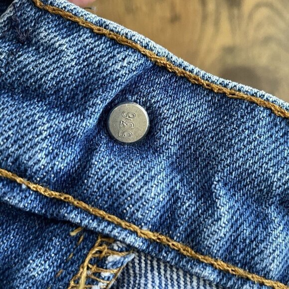 Vintage 1980s Levis 536 Womens Jeans 27x27 High Waist Raw Hem Denim Orange Tab - Picture 15 of 16